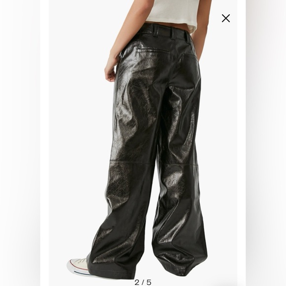Free People Star Crossed Lovers Patent Leather Straight Leg Pants - Picture 3 of 11